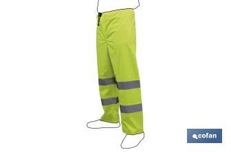 High visibility waterproof trousers | Available sizes from S to XXXL | Yellow - Cofan