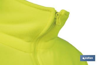 Casaco polar de alta visibilidade | Fecho de correr | Amarelo e azul | Disponível do tamanho S ao XXXL - Cofan
