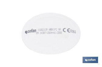 Set de filtro combinado: 2 filtros A1B1E1K1 + 10 Prefiltros P2 NR | Protección respiratoria de alta eficacia - Cofan