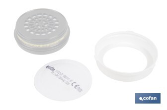Set de filtro combinado: 2 filtros A1B1E1K1 + 10 Prefiltros P2 NR | Protección respiratoria de alta eficacia - Cofan