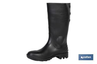 Regenstiefel mit Stahlkappe und -sohle (Schwarz) - Cofan