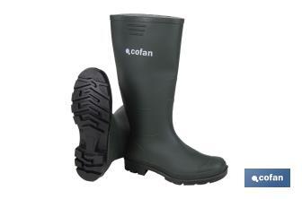 Rain Boot | High Shaft | PVC | Green | Inner Knit Lining - Cofan