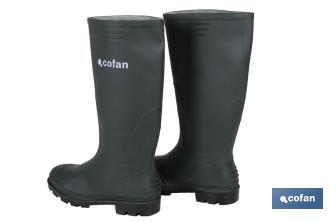 Bota de Agua | Alta | Fabricada PVC | Cor Verde | Forro Interior de Malha - Cofan