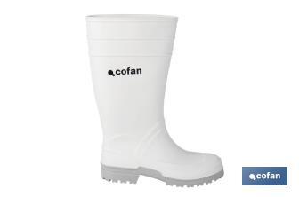 Bota de Agua | Alta | Fabricada en PVC | Color Blanco | Suela Antideslizante y Resistente a la Abrasión - Cofan