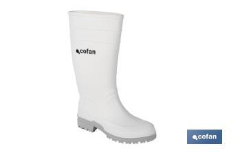 Bota de Agua | Alta | Fabricada en PVC | Color Blanco | Suela Antideslizante y Resistente a la Abrasión - Cofan