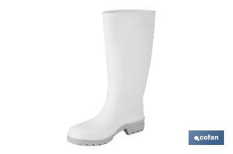 Bota de Agua | Alta | Fabricada en PVC | Color Blanco | Suela Antideslizante y Resistente a la Abrasión - Cofan