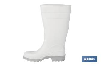 Bota de Agua | Alta | Fabricada en PVC | Color Blanco | Suela Antideslizante y Resistente a la Abrasión - Cofan
