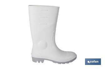 Bota de água | Alta de Segurança S-4 | Cor Branca | Biqueira de aço | Fabricada em PVC-nitrilo - Cofan