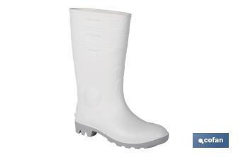 Bota de água | Alta de Segurança S-4 | Cor Branca | Biqueira de aço | Fabricada em PVC-nitrilo - Cofan