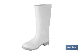Bota de água | Alta de Segurança S-4 | Cor Branca | Biqueira de aço | Fabricada em PVC-nitrilo - Cofan