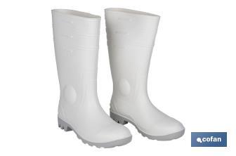 Bota de água | Alta de Segurança S-4 | Cor Branca | Biqueira de aço | Fabricada em PVC-nitrilo - Cofan