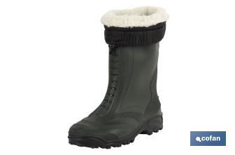 Bota de Água | Com Forro Polar Cosido | Fabricada PVC | Cor Verde - Cofan