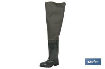 Bota de agua hasta el Muslo | Fabricada PVC | Color Verde | Ligera e Impermeable - Cofan