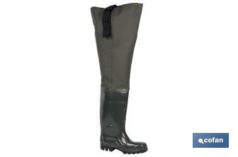 Bota de agua hasta el Muslo | Fabricada PVC | Color Verde | Ligera e Impermeable - Cofan