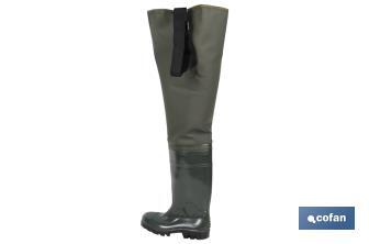 Bota de água até à coxa | Fabricada em PVC | Cor Verde | Leve e Impermeável - Cofan