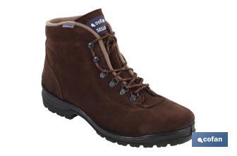 Trekking Boot | Dark Brown | Hydrophobic Leather | Sella Model | Non-Slip Sole - Cofan