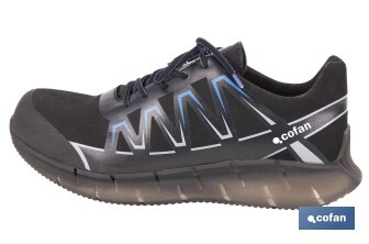 Zapato de seguridad deportivo S2 Wings Bolt | Sin metal | Puntera de composite | Suela antideslizante | Disponible desde la talla 35 hasta la 47 - Cofan
