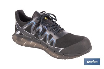 Zapato de seguridad deportivo S2 Wings Bolt | Sin metal | Puntera de composite | Suela antideslizante | Disponible desde la talla 35 hasta la 47 - Cofan