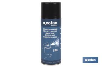 Galvanisation à froid | Emballage de 400 ml | Émail spray zinc | Couleur argent | Il protège le métal - Cofan