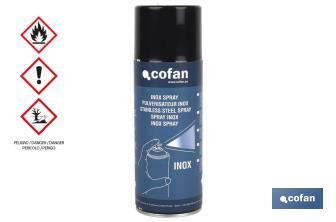 Pintura Inoxidable en Spray | Envase 400 ml | Resistente al agua | Protege de la corrosión y los agentes atmosféricos - Cofan