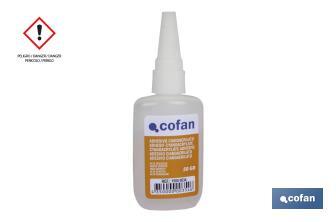 Adhesivo cianoacrilato 50 g | Pegamento instantáneo de cianoacrilato transparente | Multiusos - Cofan