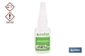 Limpiador de adhesivo cianoacrilato de 20 g | Disolvente para pegamentos - Cofan