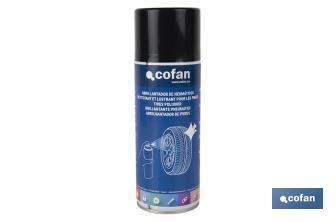 Abrillantador de neumáticos en spray 400 ml | Para ruedas de coche | Efecto duradero - Cofan