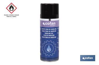 Aceite fino de vaselina incoloro 400 ml | Lubricante sin materiales pesados | Inhibe la corrosión y alarga la vida útil - Cofan