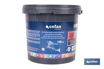 Toalhitas Antibacterianas para limpeza de mãos | 100 unidades por produto | Toalhas humedecidas com extrato de Aloe Vera - Cofan