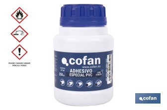 Adhesivo para PVC de 250 ml | Gel para uniones | De secado muy rápido | Ideal para tuberías - Cofan