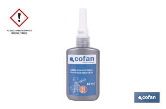 Fijador de Roscas 50 ml | Sellador de roscas nivel de fuerza alto | Asegura conexiones de tornillo y evita su liberación - Cofan