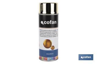 Tinta em Spray Efeito Cromado | Ouro ou Prata| Embalagem de 400 ml | Tinta em Aerossol - Cofan