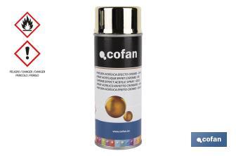 Peinture en spray effet chrome | Or ou argent | Emballage de 400 ml | Peinture en Aérosol - Cofan