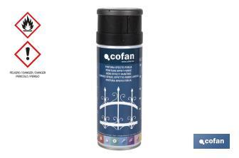 Peinture en spray | Effet fer forgé | Couleur noire ou grise | Emballage de 400 ml - Cofan