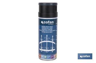 Peinture en spray | Effet fer forgé | Couleur noire ou grise | Emballage de 400 ml - Cofan