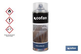 Verniz em Spray | Brilho ou Mate | Embalagem 400 ml | Transparente - Cofan