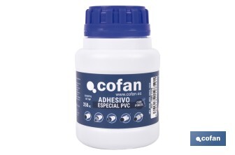 Adhésif pour PVC de 250 ml | Gel pour les raccords | De séchage très rapide | Idéal pour les tuyauteries - Cofan