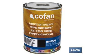 Émail Antioxydant Lisse à base d'eau | Différentes Couleurs | Plusieurs capacités - Cofan