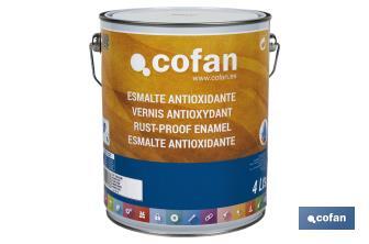 Émail Antioxydant Lisse à base d'eau | Différentes Couleurs | Plusieurs capacités - Cofan