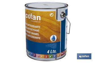 Émail Antioxydant Lisse à base d'eau | Différentes Couleurs | Plusieurs capacités - Cofan