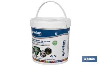 Peinture Acrylique Antibactérienne par Ions d'Argent | Récipient de 4 ou 12 litres | Couleur Blanche - Cofan