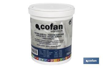 Pittura acrilica per bagno e cucina | Latta da 750 ml | Bianco - Cofan