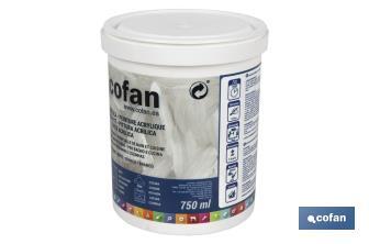 Acrylic paint for bathroom and kitchen | 750ml paint bucket | White - Cofan