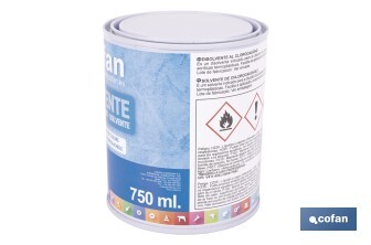 Disolvente clorocaucho | Diluyente para resinas acrílicas termoplásticas | Alta compatibilidad y brochabilidad | No afecta al brillo | Capacidad: 750 ml - Cofan