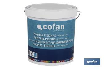Tinta à base de água para piscinas | Resistente a produtos de limpeza | Previne a formação de algas - Cofan