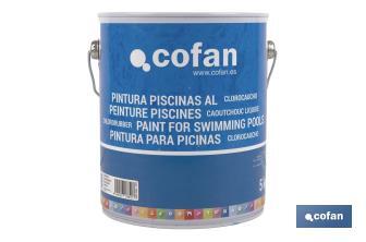 Tinta de Piscina à base de borracha clorada | Cor Azul ou Azul Escuro | Cpacidade 5 quilos - Cofan