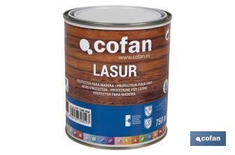 Lasur Protector al Agua para Madera | Acabado Mate | Diferentes Tamaños y Colores - Cofan