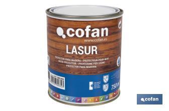 Lasur Protector Aquoso para Madeira | Acabamento Mate | Diferentes Tamanhos e Cores - Cofan