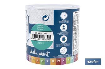 Pintura a la tiza chalk paint | Adecuada para restauración y decoración de muebles | Diferentes capacidades | Varios colores - Cofan