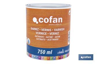 Barniz al agua | Protección de todo tipo de maderas | Diferentes acabados | Varias capacidades - Cofan
